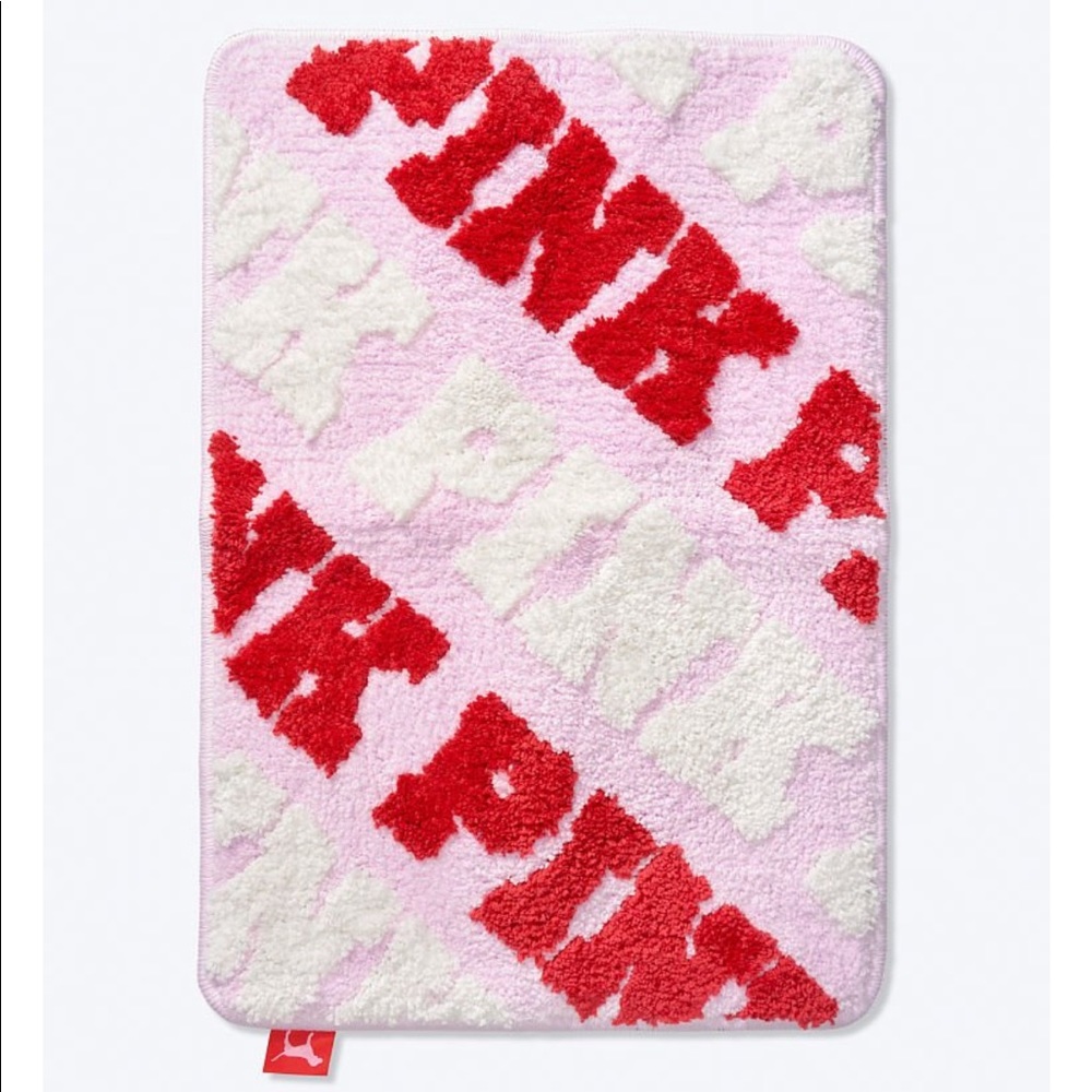 PINK / Victoria’s Secret Pink and Red Logo Bath Mat NWT